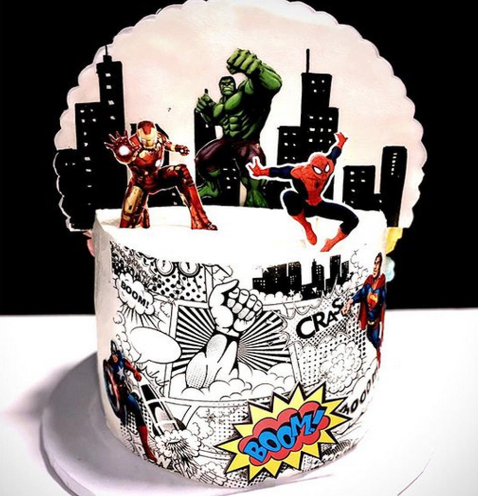 Superheroes cake