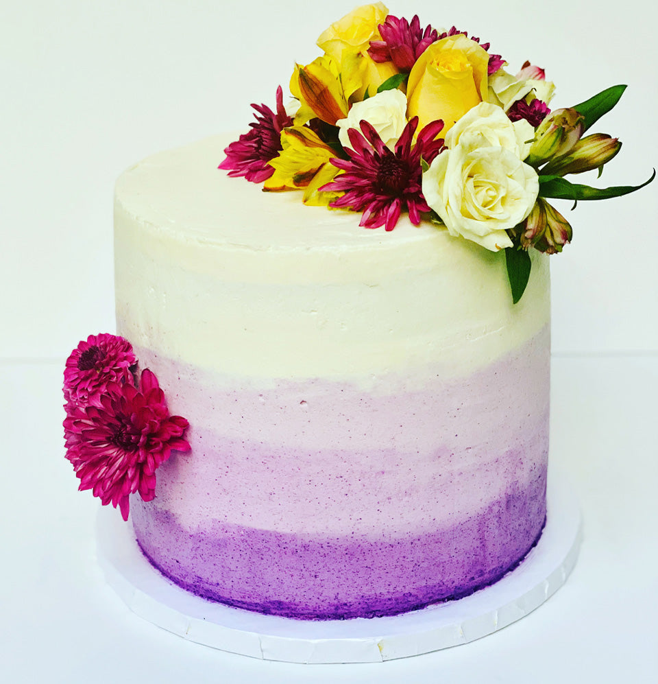 Purple Ombre Daisy Birthday Cake – Freed's Bakery
